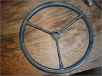 Vintage Cast Iron Tractor Steering Wheel 18"d