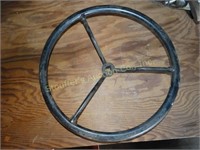 Vintage Metal Tractor Steering Wheel 17 1/2"d