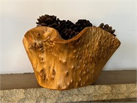 Burl Bowl Wooden Handcarved Root Bowl Catchall