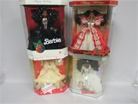 (4) HAPPY HOLIDAY BARBIES: