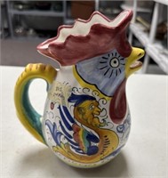 Bonechi Import Italy Ceramic Rooster Pitcher