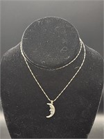 925 Silver Chain with Crescent moon 4.15G 24"