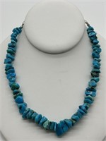 Stunning Genuine Blue Turquoise Southwest Necklace