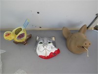 cat,pig & bird string holders