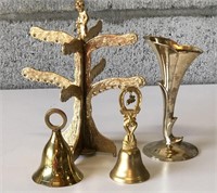 Brass Earring Stand, Bells & Vase