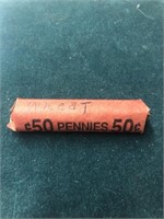 Roll of (50) Wheat Pennies (various dates)