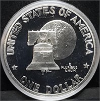 1976 Bicentennial Proof Silver Ike Dollar in Capsu