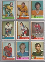 LOT OF 9 1974-75 O-PEE-CHEE HOCKEY CARDS