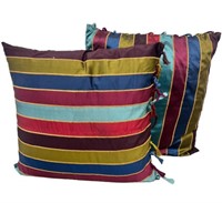 Colorful Striped Fringe Decorative Pillows