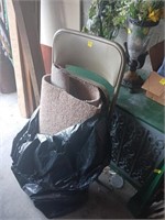 BAG OF CARPET REMS. METAL FOLDING CHAIR