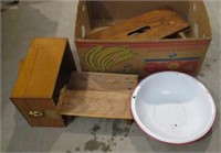 Graniteware Bowl, Shoe Shine Box