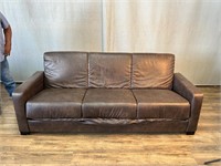 Brown Leather Texture Sleeper Sofa