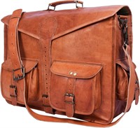 New $75---18" Leather Laptop Bag(Brown)