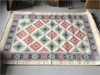 Vintage Hand Woven Rug approx 4'x 5'