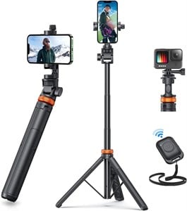 NEW $54 Selfie Stick Tripod w/Remote 62"