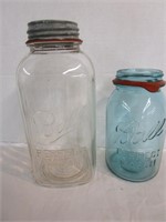 Half Gallon Clear Jar with Zinc Lid & Quart Blue