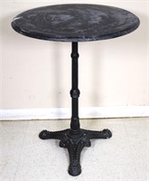 Cast Iron Marble Top Patio Table