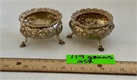 Sterling silver 119 grams  antique salt dishes