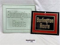 Burlington Route: Plaster & Metal Signs