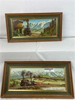 2pc Train Painting prints