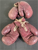 Burgundy Leather Boxing Gloves (2)