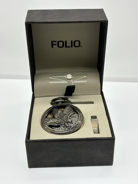 Folio American Eagle Pocket Watch w/ Box