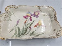 Antique Irises Serving Dish