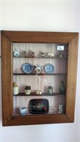 Wall mounted glass door cabinet & Miniatures