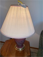 BEAUTIFUL IRIS MOTIF PORCELAIN LAMP