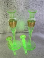 18th C , 18K Gilded Uranium Glass Apothecary Glass