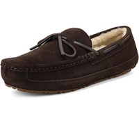 NEW $41 (8.5) Men's Suede Faux Fur Moccasin Brown