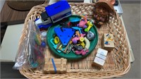 Small toy lot - basket of variety of items -
