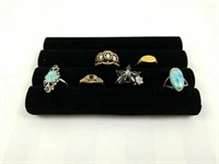 6 costume jewelry rings