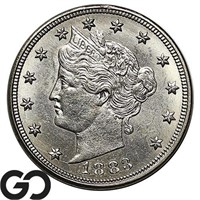 1883 Liberty Nickel, No Cents, Near Gem BU++