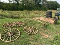 Wagon w/ hitch and 4 wood tires