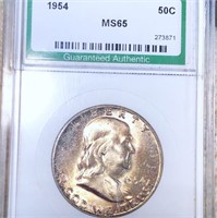 1954 Franklin Half Dollar ANI - MS65