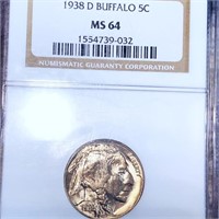 1938-D Buffalo Head Nickel NGC - MS64