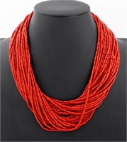 14K Yellow Gold Coral Multi-Strand Necklace