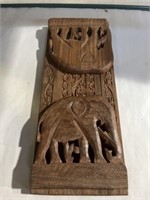 Wooden elephant book holder
