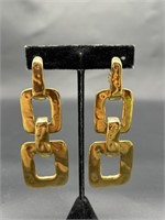 YSL Designer- Gold Tone Chunky Chain Earrings