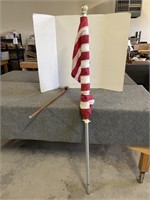Flag on 6ft pole and wood walking stick