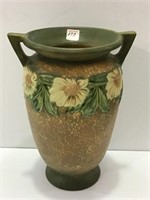 Lg. Unmarked Dbl Handled Floral Art Pottery