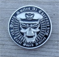 Coast Guard Military Challenge Coin Skull 1 1/2"