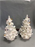 (2) Ceramic Christmas Trees