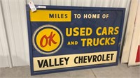 Ok Metal Used Car Sign One Sided,