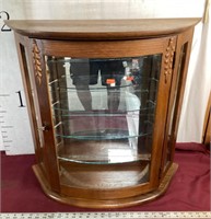 Gorgeous Oak Table Display Cabinet With Key
