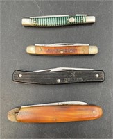 4 Vintage Pocket Knives Including Old Hickory