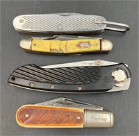 4 Vintage Pocket Knives Including Barlow