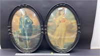 Blue Boy & Pinkie in Convex Glass Oval Frames