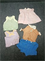 Lot of 4: Vtg toddler clothes, some handsewn